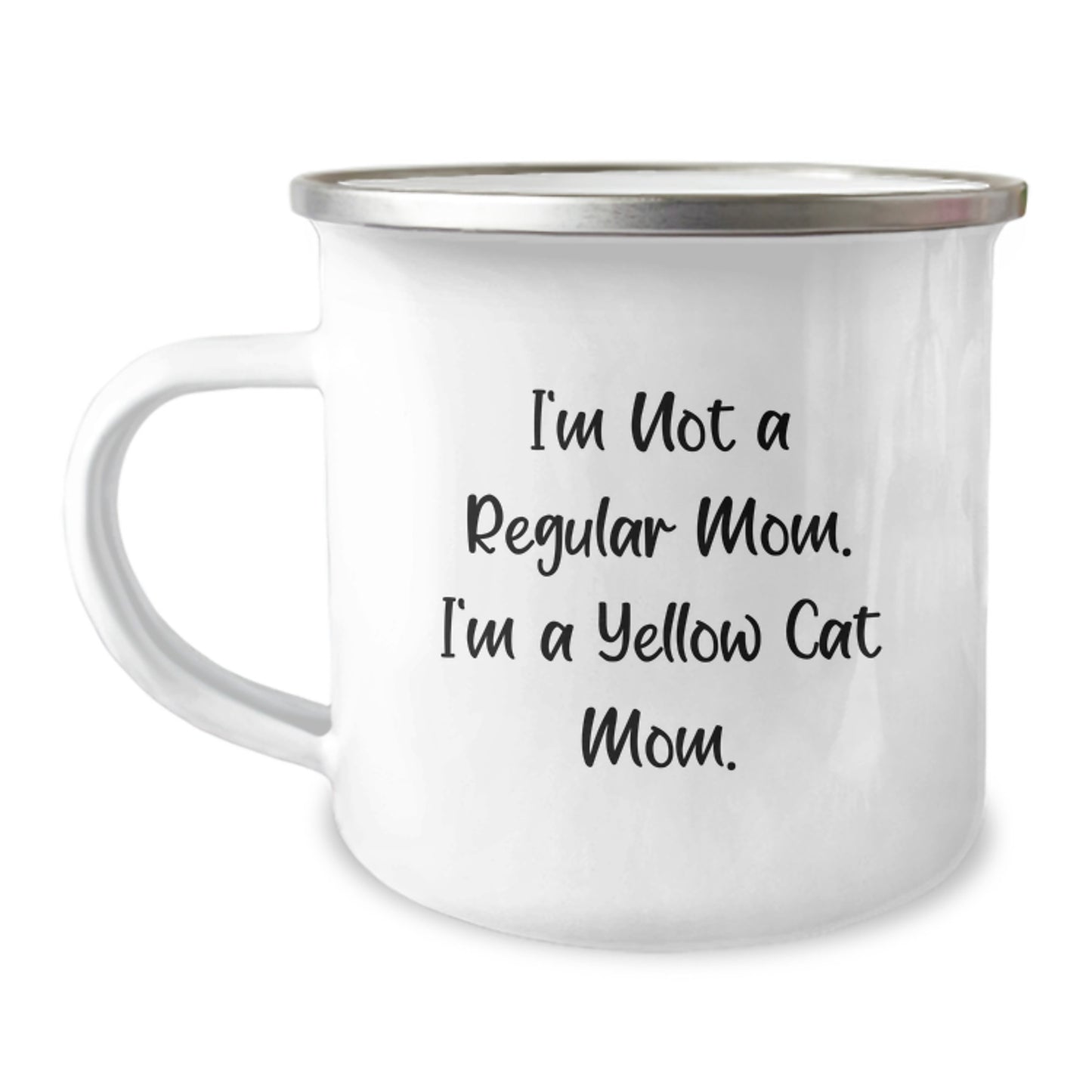 Funny Yellow Cat Mom Gifts from Family for Birthday, Camping Mug for Men or Women 'I'm Not A Regular Mom. I'm A Yellow Cat Mom.' - Image 1