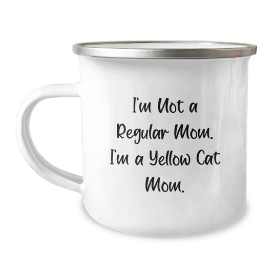 Funny Yellow Cat Mom Gifts from Family for Birthday, Camping Mug for Men or Women 'I'm Not A Regular Mom. I'm A Yellow Cat Mom.' - Image 1