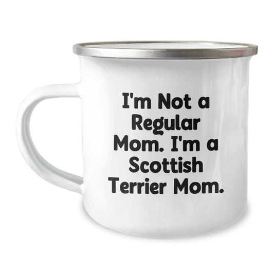Funny Scottish Terrier Dog Mom Gifts for Him Her Friends Family - 'I'm Not A Regular Mom. I'm A Scottish Terrier Mom.' Camping Mug for Birthday - Image 1