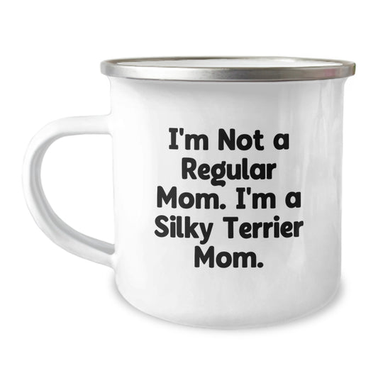 Funny Silky Terrier Dog Mom Camping Mug, Silky Terrier Dog Gifts for Her, Graduation Unique Gifts from Mom, Funny Gifts for Friends, Silky Terrier Dog Enthusiasts - Image 1