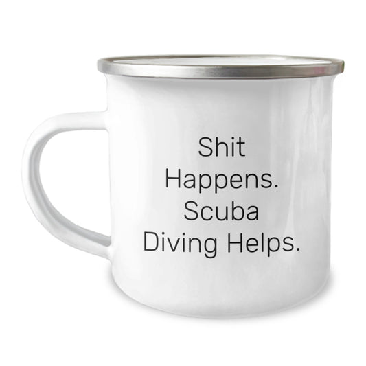 Scuba Diving Fun Gifts from Friends - Shit Happens. Scuba Diving Helps. Birthday Unique Gifts for Scuba Diving Enthusiasts, Men, Women, Family - Image 1