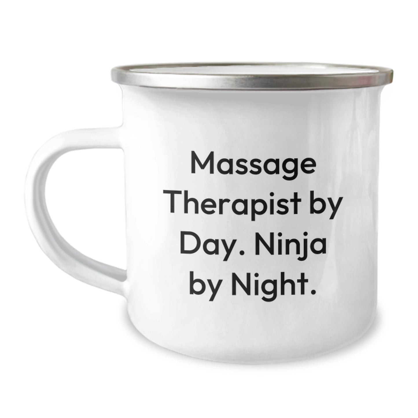 Massage Therapist Gifts by Day, Ninja by Night, Camping Mug for Birthday, Funny Quote Print, Gift from Friends to Family - Image 1
