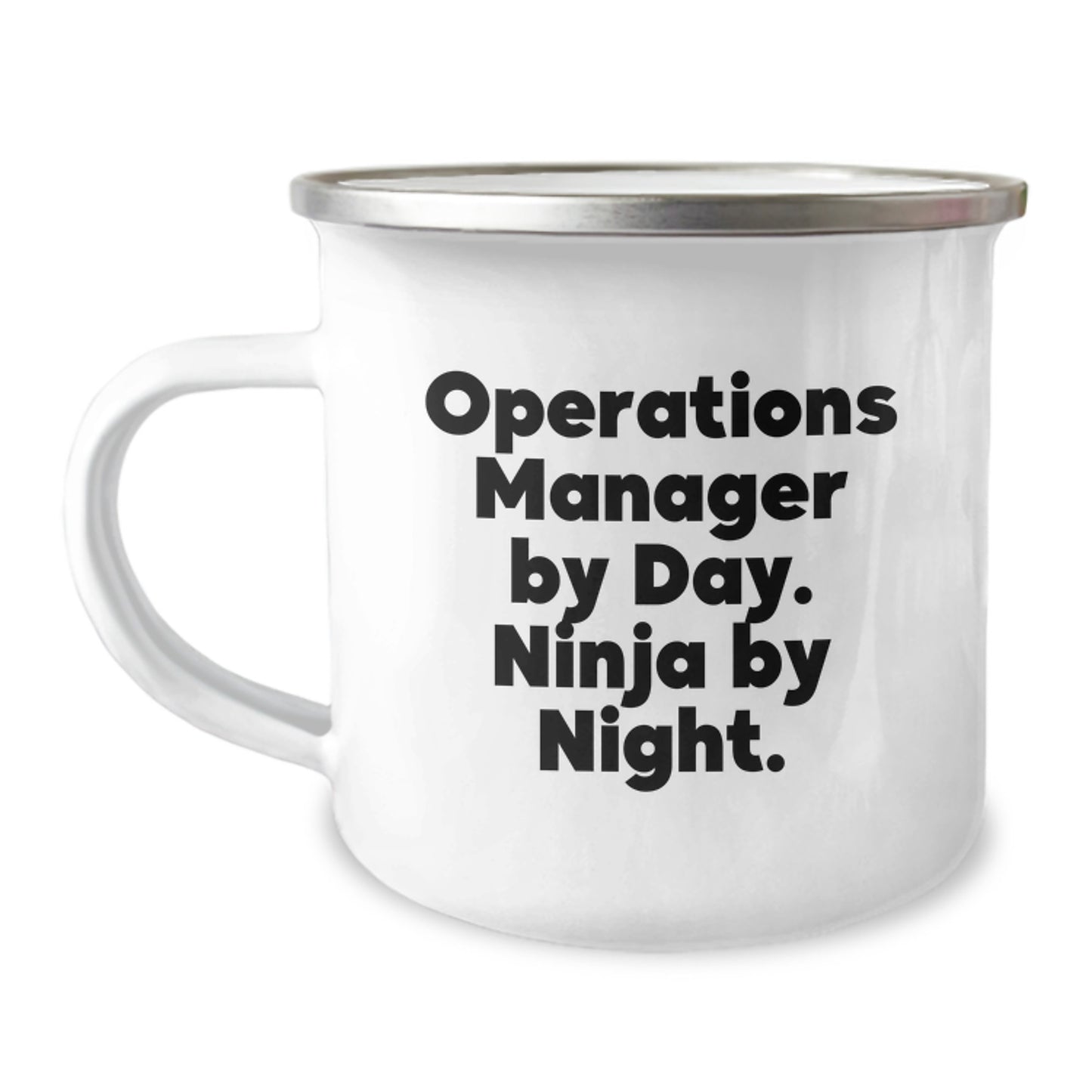 Operations Manager Ninja Gifts from Coworkers for Birthday Unique Camping Mug, Funny Quote - Image 1