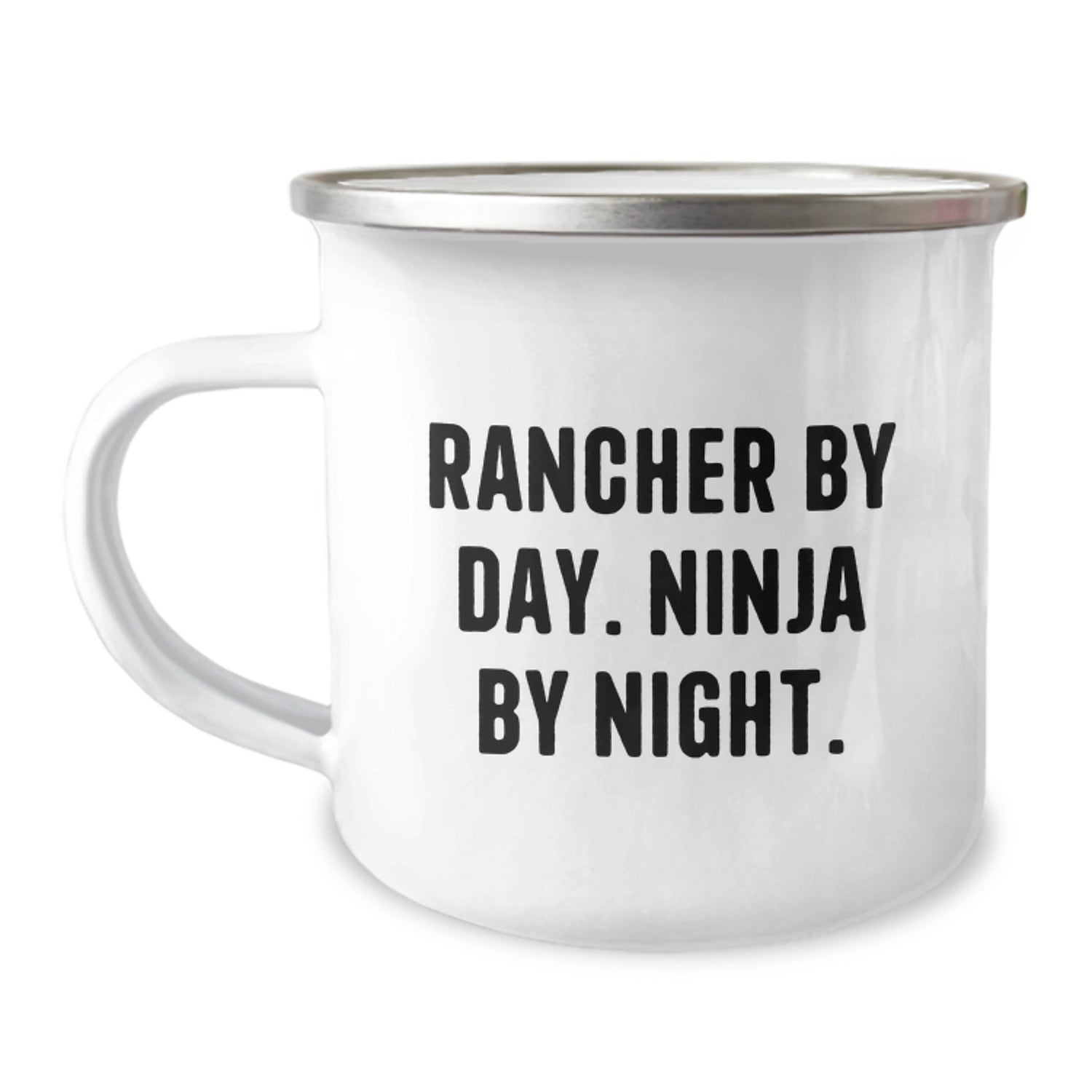 Funny Rancher Gifts from Men, Camping Mug for Rancher By Day. Ninja By Night. Birthday Unique Gifts - Image 1