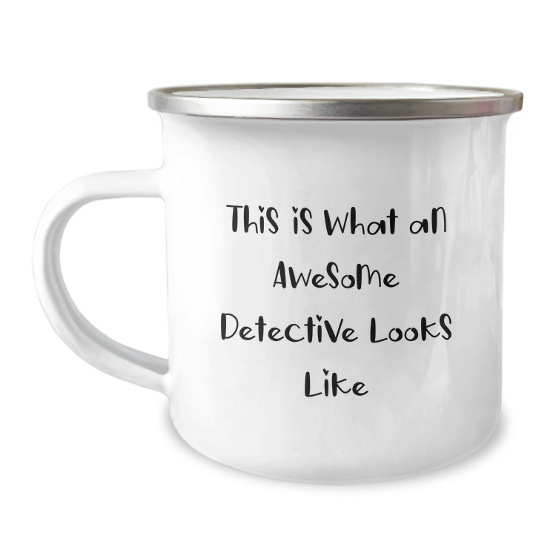 Funny Detective Gifts from Friends - This Is What An Awesome Detective Looks Like, 12 oz Camping Mug for Birthday, Gifts for Detective Men - Image 1