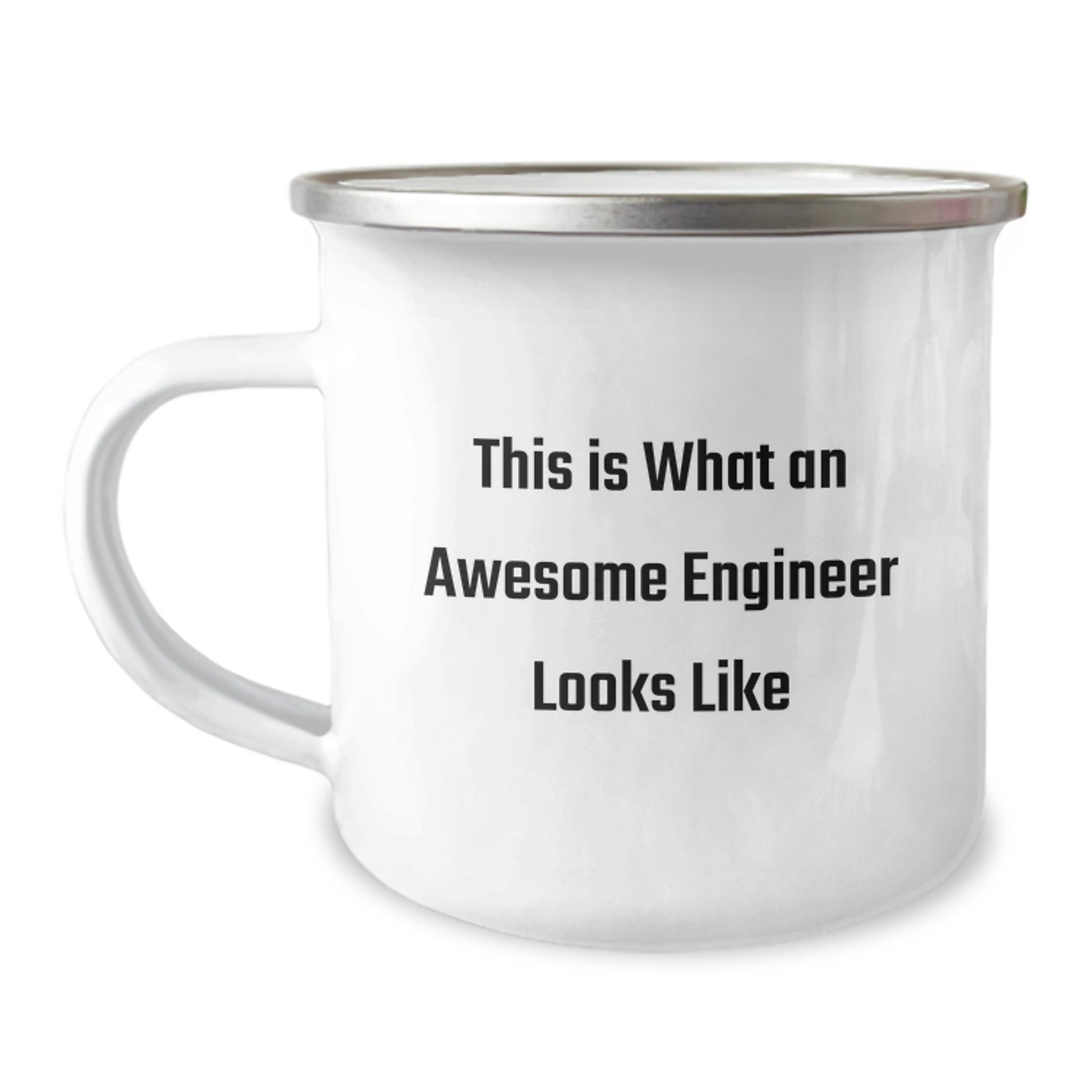Funny Engineer Gifts from Men to Friends for Graduation, 'This Is What An Awesome Engineer Looks Like' Camping Mug, 12 oz Stainless Steel with Enamel Finish - Image 1