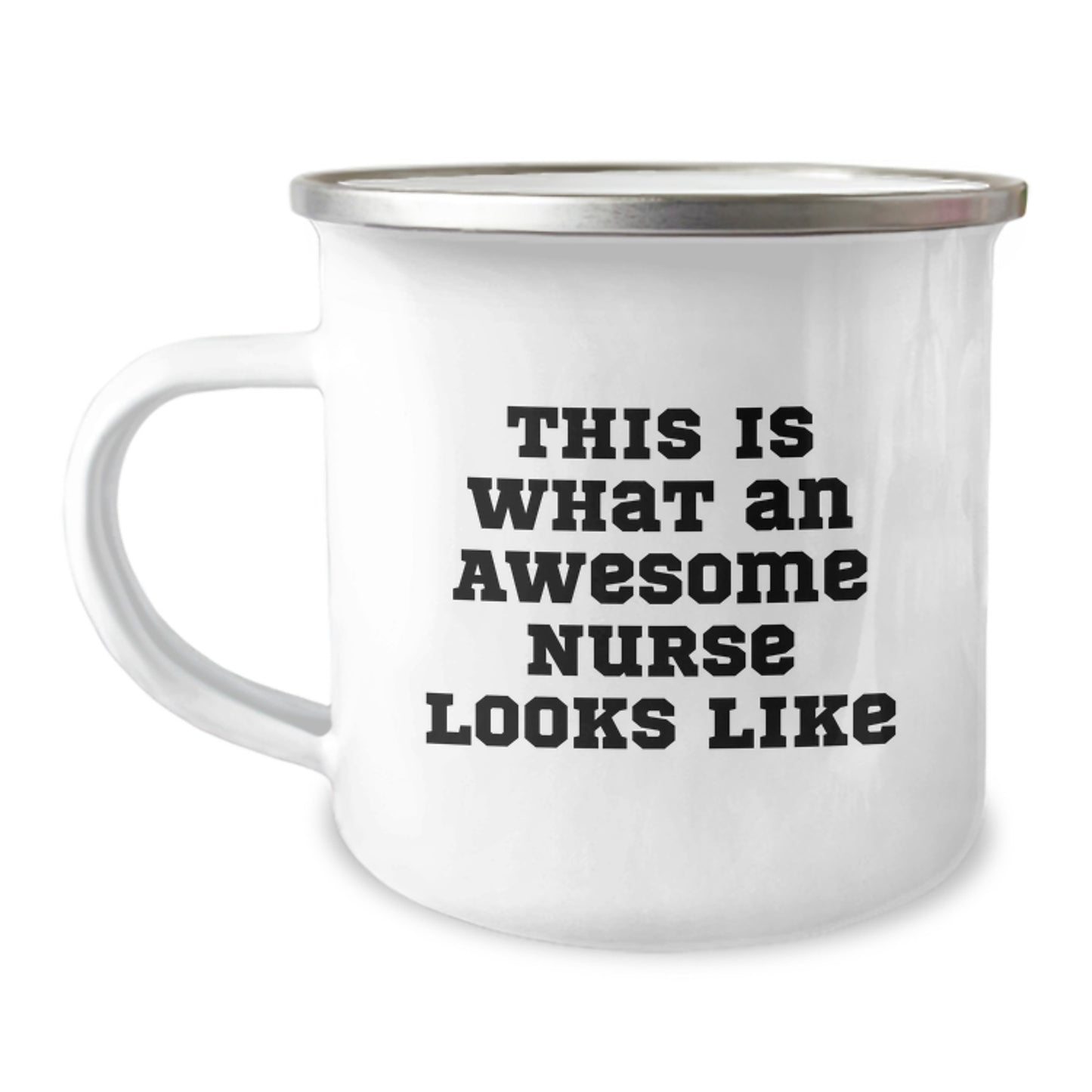 Funny Nurse Gifts from Friends - Camping Mug for Birthday - 'This Is What An Awesome Nurse Looks Like' Quote, Gifts for Nurse - Image 1