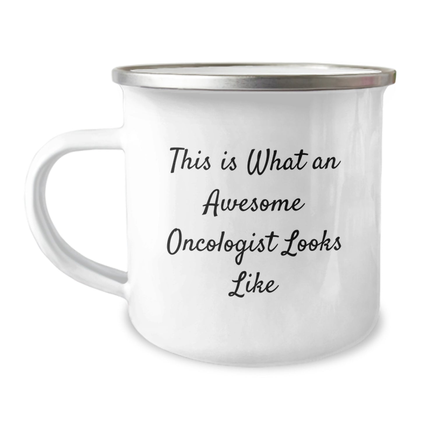 Oncologist Gifts from Friends, Inspirational Camping Mug for Awesome Oncologist, Birthday Unique Gifts from Men - Image 1