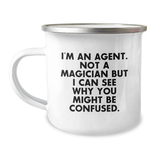 Funny Agent Gifts for Him - Graduation Unique Gifts from Friends - Camping Mug 'I'm Not a Magician' - Image 1