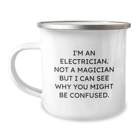 Electrician Gifts from Men Birthday Unique Funny Mugs for Electrician Friends, I'm An Electrician. Not A Magician - Image 1