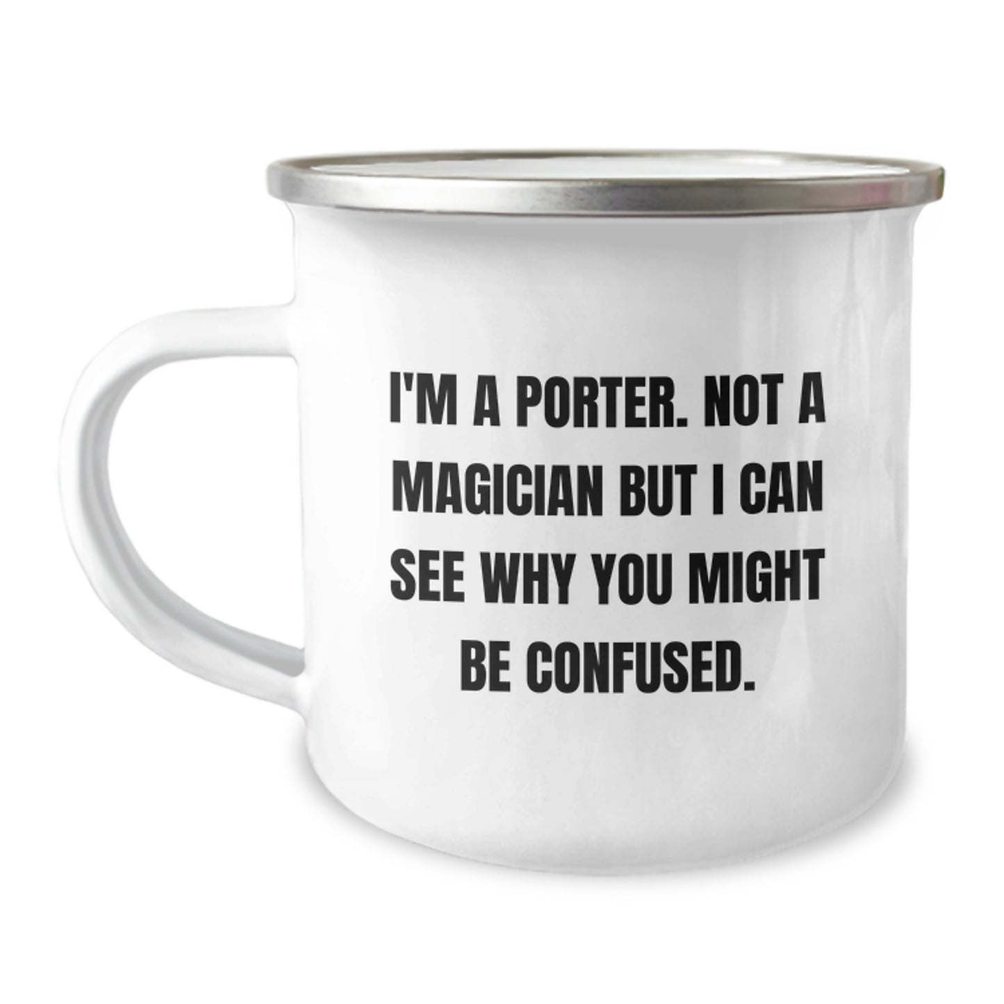 Funny Porter Gifts from Friends for Men, 'I'm A Porter' Camping Mug, Unique Graduation Gifts for Porter - Image 1