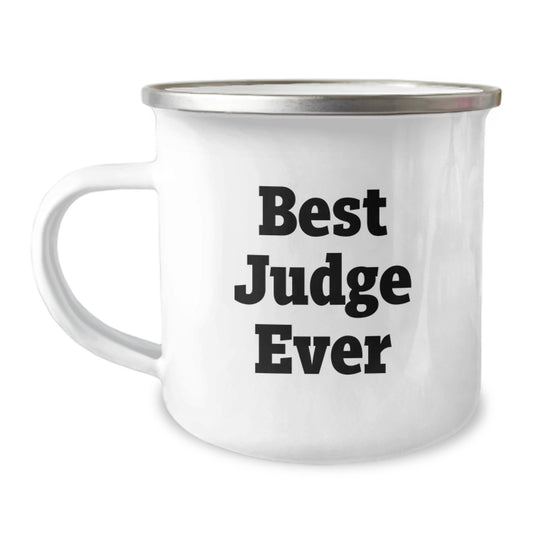 Funny Judge Gifts for Judge - Best Judge Ever Camping Mug, 12 oz Stainless Steel with Enamel Finish, Gifts from Men to Judge Friends on Birthday - Image 1