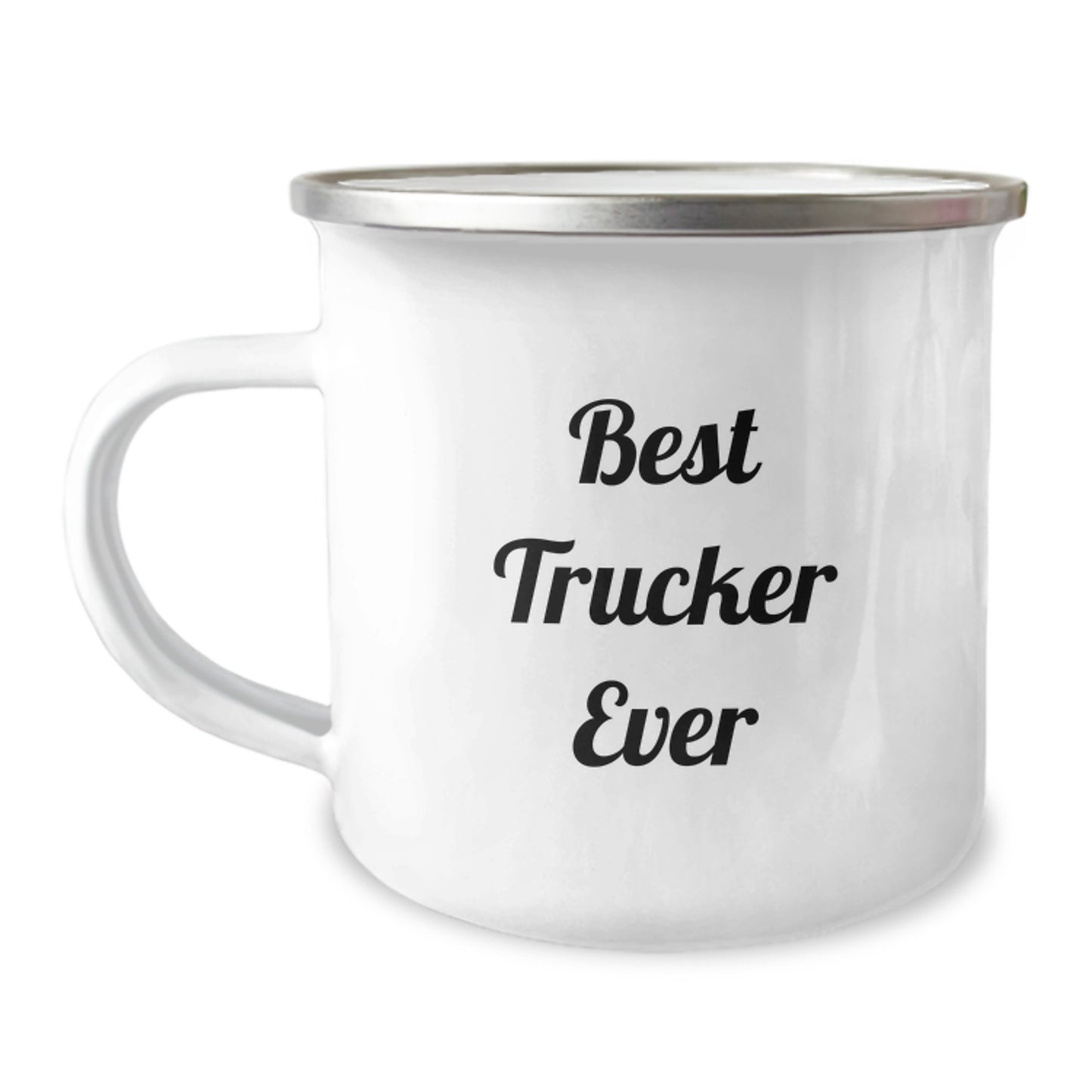 Funny Trucker Gifts for Him - Best Trucker Ever Quote, 12 oz Camping Mug for Graduation, Gifts from Men, Gifts for Trucker - Image 1