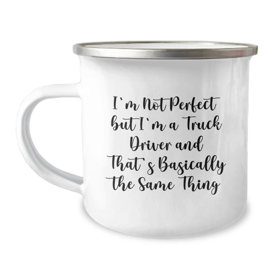 Funny Truck Driver Gifts from Friends - I'm Not Perfect But I'm A Truck Driver And That's Basically The Same Thing, Christmas Unique Gifts for Truck Driver Men - Image 1