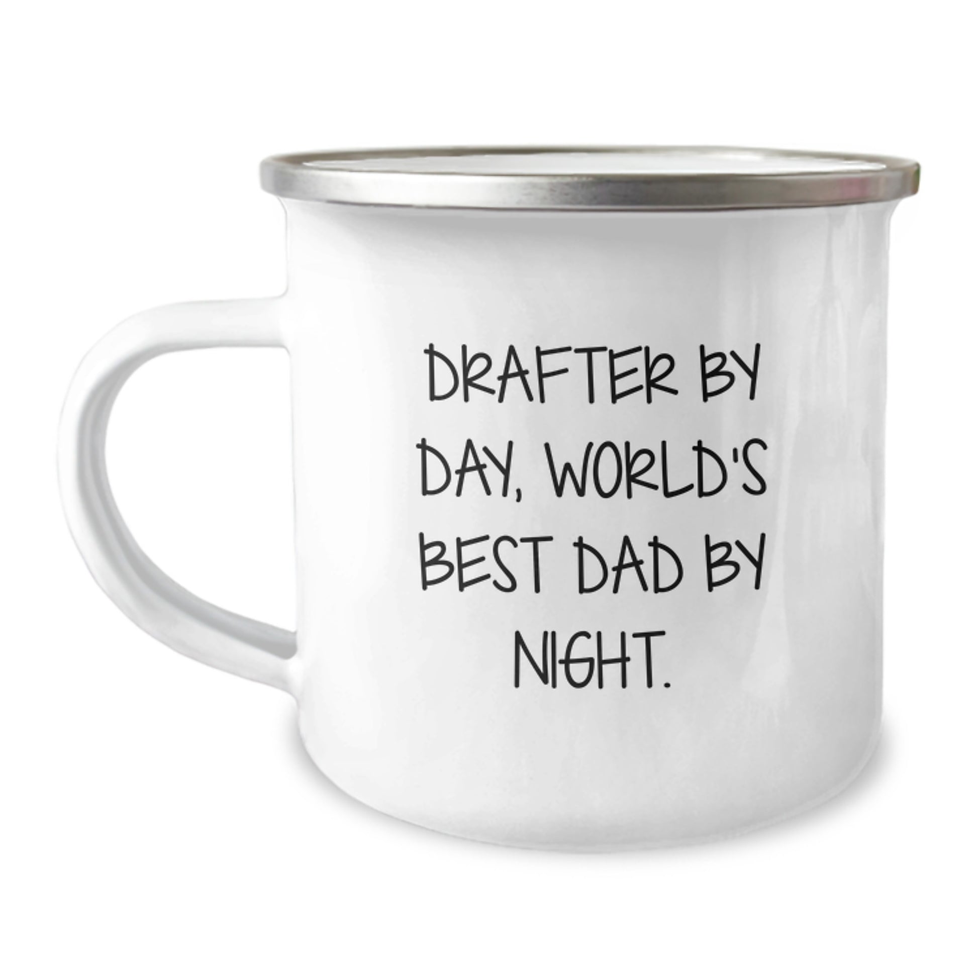 Funny Drafter Gifts from Dad to Men Camping Mug, Drafter By Day World's Best Dad By Night Christmas Unique Gifts for Him - Image 1