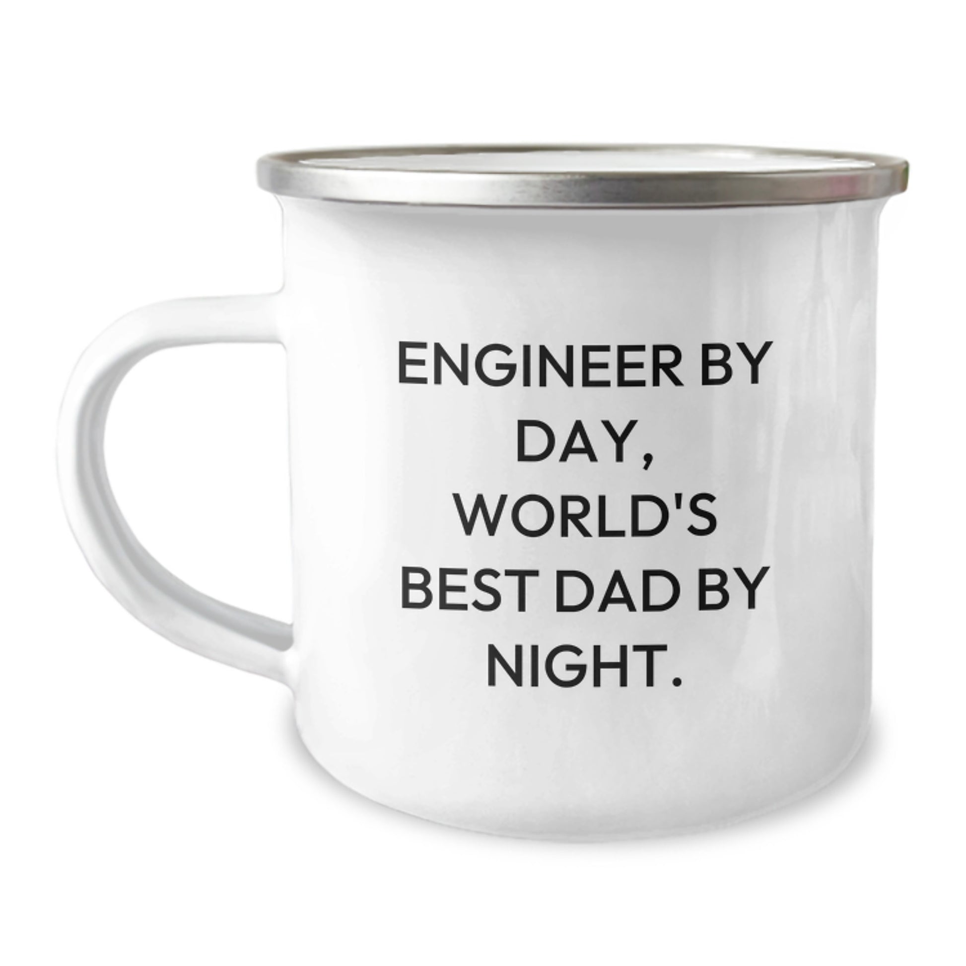 Funny Engineer Gifts from Mom and Dad, Christmas Unique Mugs for Engineers, 'Engineer By Day, World's Best Dad By Night' Camping Mug - Image 1