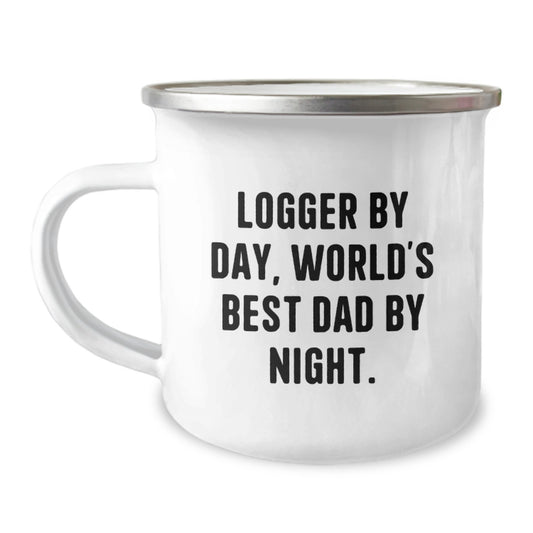 Logger Gifts from Men - Funny Camping Mug for Logger By Day, World's Best Dad By Night Graduation Unique Gifts - Image 1