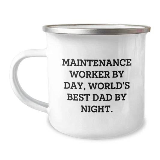 Maintenance Worker Gifts from Dad - Funny Camping Mug for World's Best Maintenance Worker, Graduation Unique Gifts - Image 1