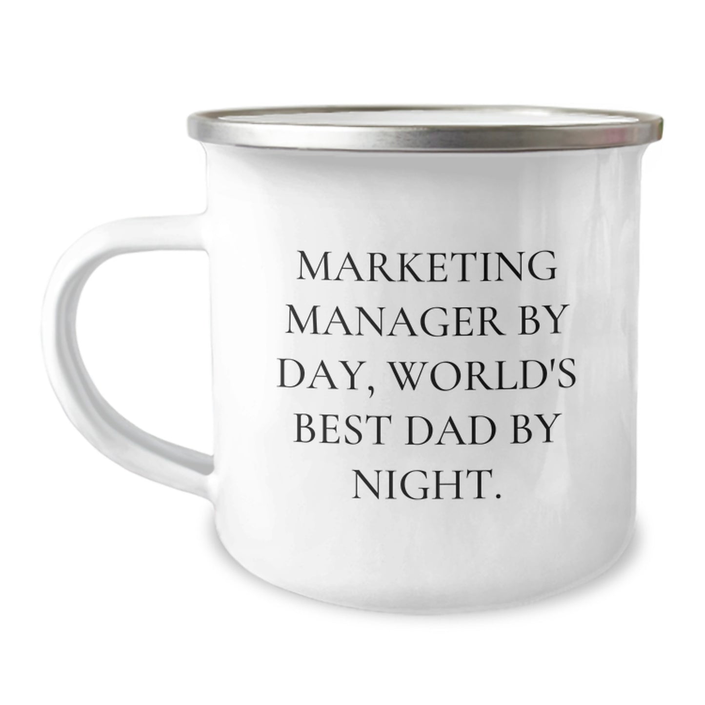 Marketing Manager by Day, World's Best Dad by Night - Funny Camping Mug, Gifts for Marketing Manager, Graduation Unique Gifts from Men, Gifts from Friends - Image 1