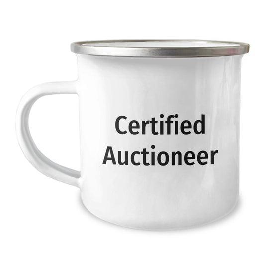 Auctioneer Gifts, Certified Auctioneer Funny Quote, Camping Mug for Graduation, Gifts from Family, Gifts for Auctioneer - Image 1