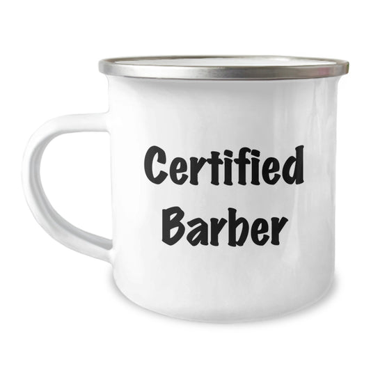Funny Certified Barber Gifts from Men to Barber for Graduation Unique Gifts, Camping Mug, 'You're a Cut Above the Rest' - Image 1