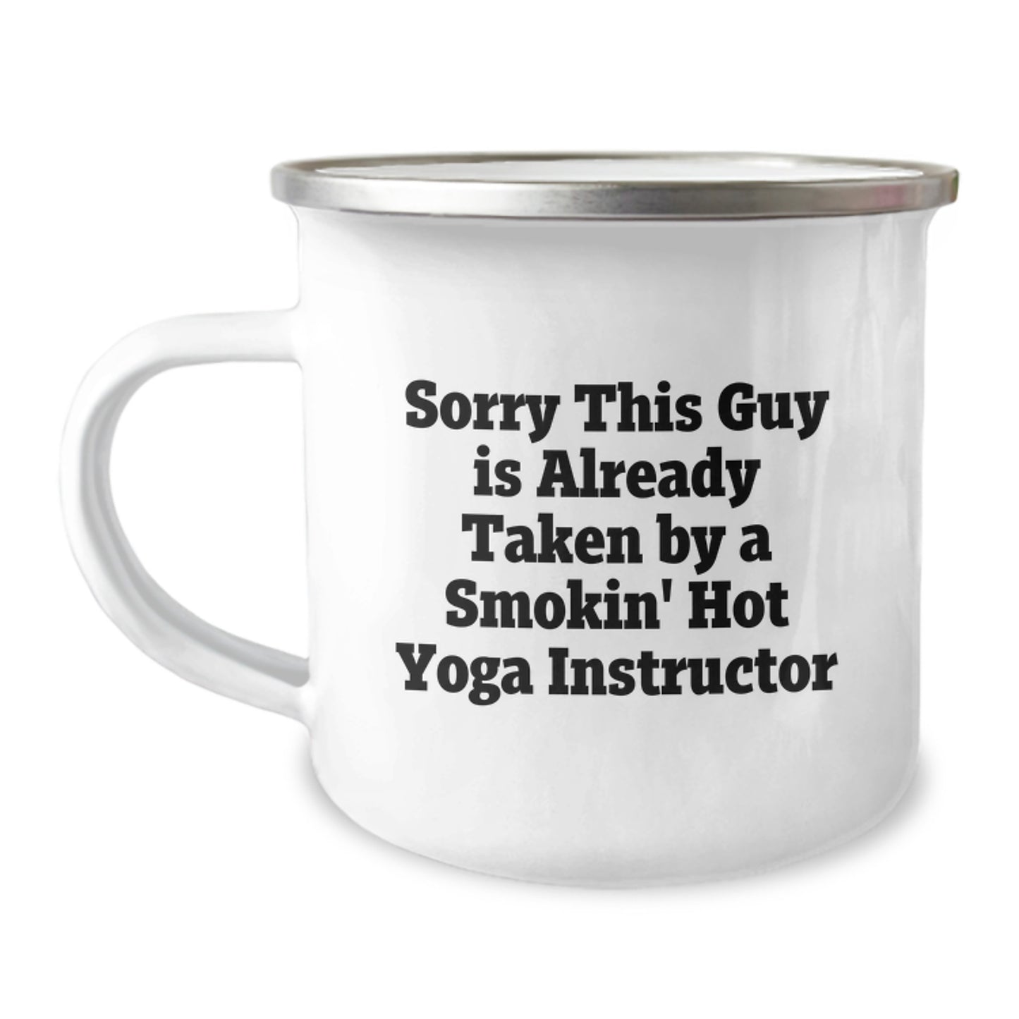 Yoga Instructor Gifts for Her - Funny Camping Mug, Sorry This Guy Is Already Taken - Birthday Unique Gifts from Friends to Family - Image 1
