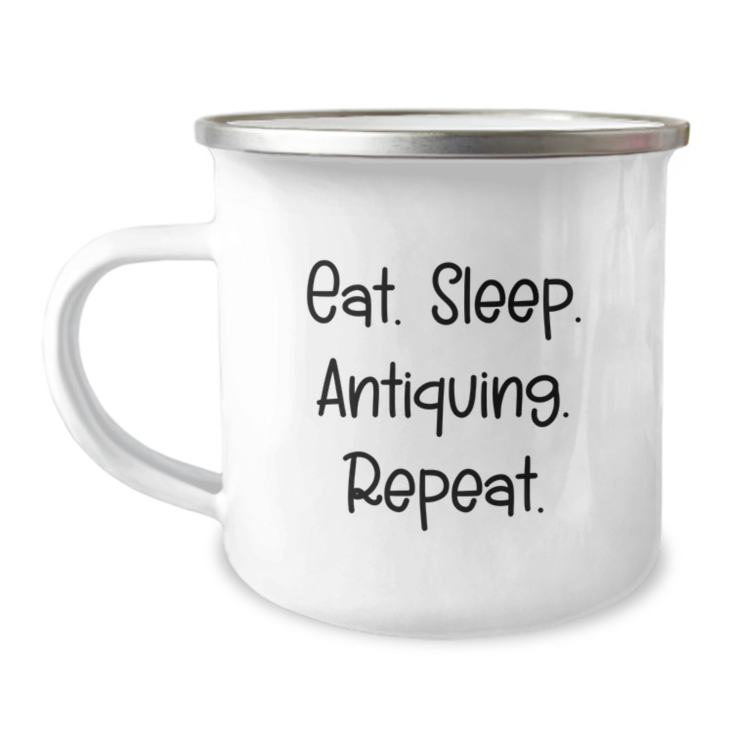 Antiquing Gifts for Camping Enthusiasts, Funny Quote 'Eat. Sleep. Antiquing. Repeat.' - Camping Mug for Birthday, Gifts from Friends - Image 1