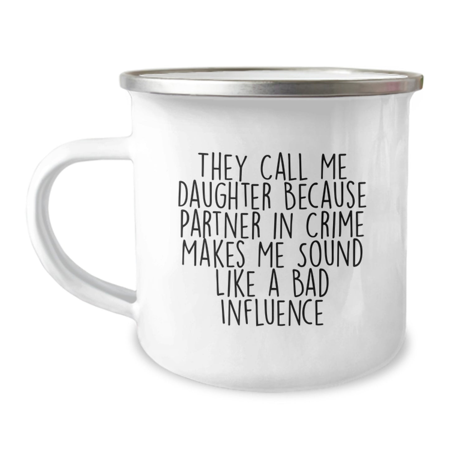 Funny Daughter Gifts, Graduation Camping Mug, Gifts from Mom - Daughter Partner in Crime Quote, Gifts for Daughter's Special Day - Image 1