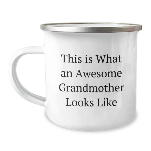 Funny Grandmother Gifts for Camping, Inspirational Quote 'This Is What An Awesome Grandmother Looks Like' Gifts from Family to Grandmother, Unique Graduation Mug - Image 1