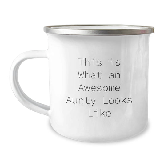 Funny Aunty Gifts from Family for Her Awesome Camping Mug, This Is What An Awesome Aunty Looks Like, Birthday Unique Gifts - Image 1