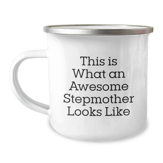 Funny Stepmother Gifts, This Is What An Awesome Stepmother Looks Like, Birthday Unique Gifts from Family to Stepmother, Camping Mug for Her - Image 1