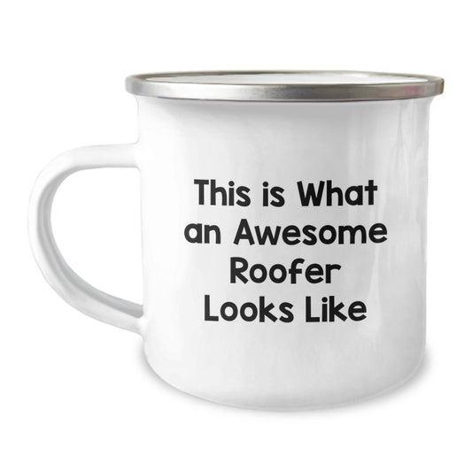 Funny Roofer Gifts for Men Friends Coworkers Family - 'This Is What An Awesome Roofer Looks Like' Camping Mug for Graduation, Unique Gifts from Men to Roofer - Image 1