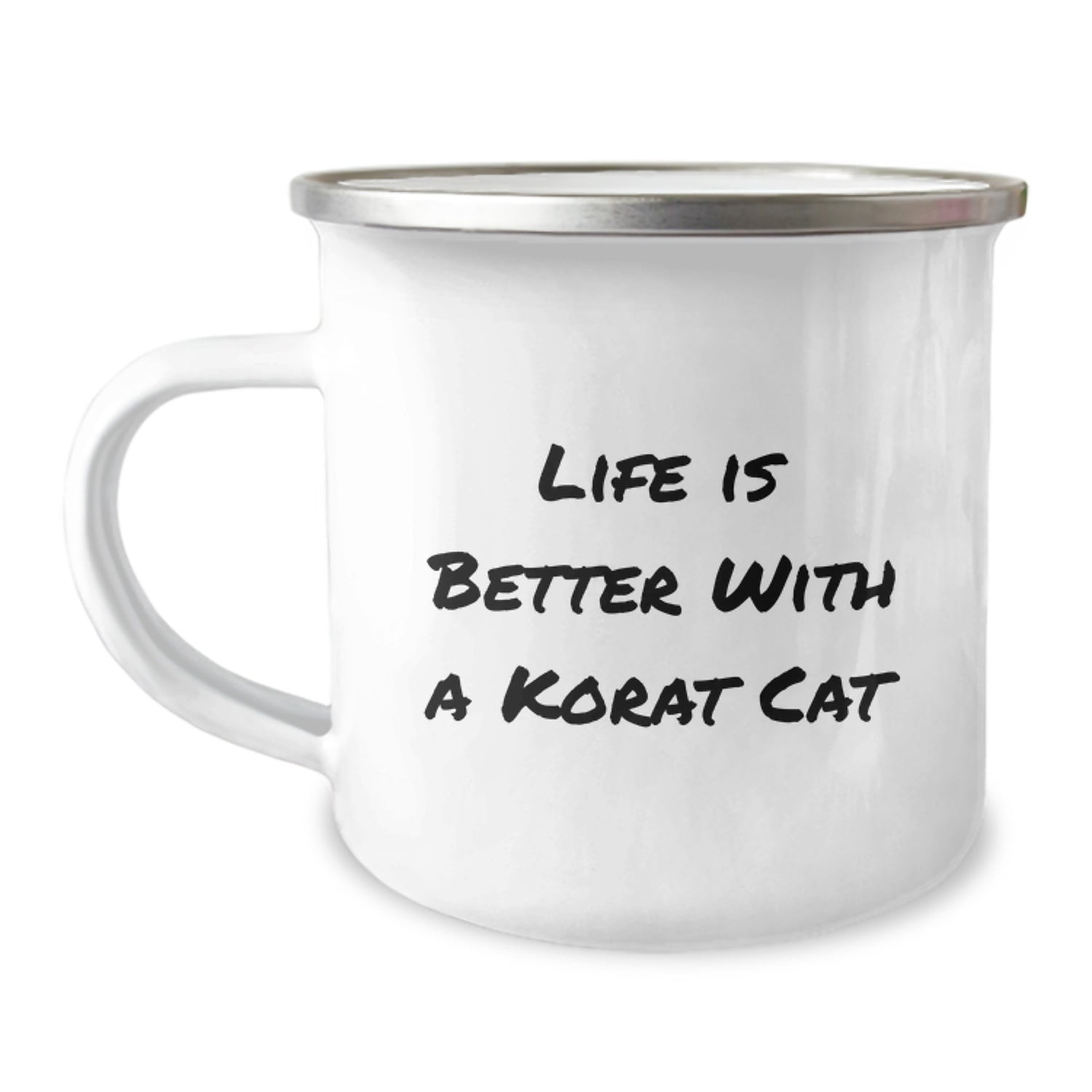 Korat Cat Lover's Camping Mug, Gifts from Family to Korat Cat Enthusiasts, Life Is Better With A Korat Cat - Image 1
