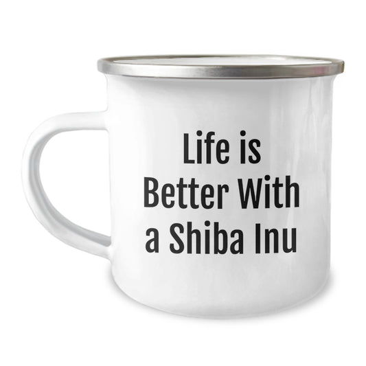 Shiba Inu Dog Lover Camping Mug Gifts from Family, Friends, or Coworkers for Birthday Unique Ideas - Life Is Better With A Shiba Inu - Image 1