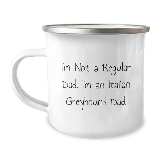 Funny Italian Greyhound Dog Gifts for Dad - Christmas Unique Gifts from Men to Family - Italian Greyhound Dad Camping Mug - Image 1