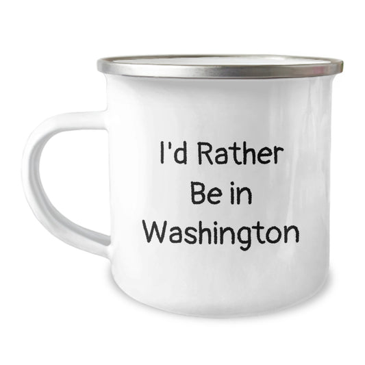 Washington Camping Mug, 'I'd Rather Be In Washington' Funny Gift from Friends to Graduates, Unique Washington Gifts for Him or Her - Image 1