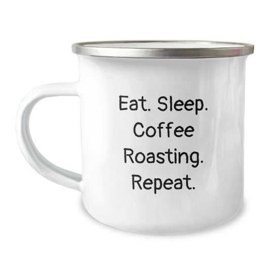 Coffee Roasting Enthusiasts Gifts from Friends for Birthday Unique Coffee Roasting Mugs, Eat. Sleep. Coffee Roasting. Repeat., Funny Camping Mug for Men - Image 1