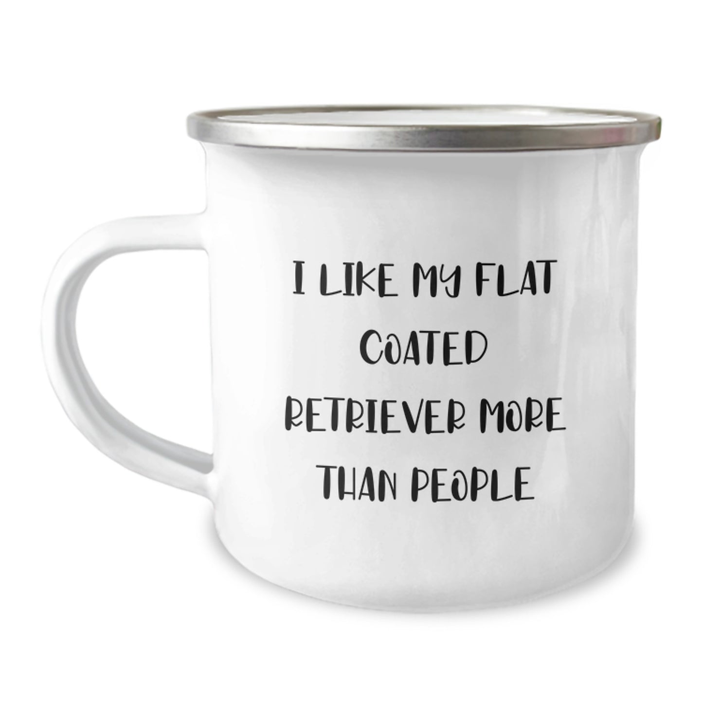 Funny Flat Coated Retriever Dog Lover Gifts from Friends for Birthday, I Like My Flat Coated Retriever More Than People Camping Mug - Image 1