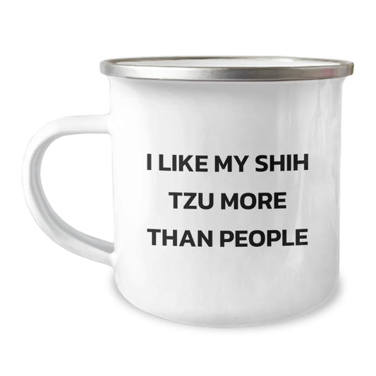 Shih Tzu Dog Lovers Camping Mug - Funny Gifts from Family for Birthday - Image 1