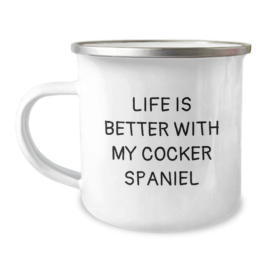 Cocker Spaniel Dog Lovers Gifts from Family - 'Life Is Better With My Cocker Spaniel' Birthday Unique Gifts for Cocker Spaniel Dog Owners, Camping Mug - Image 1