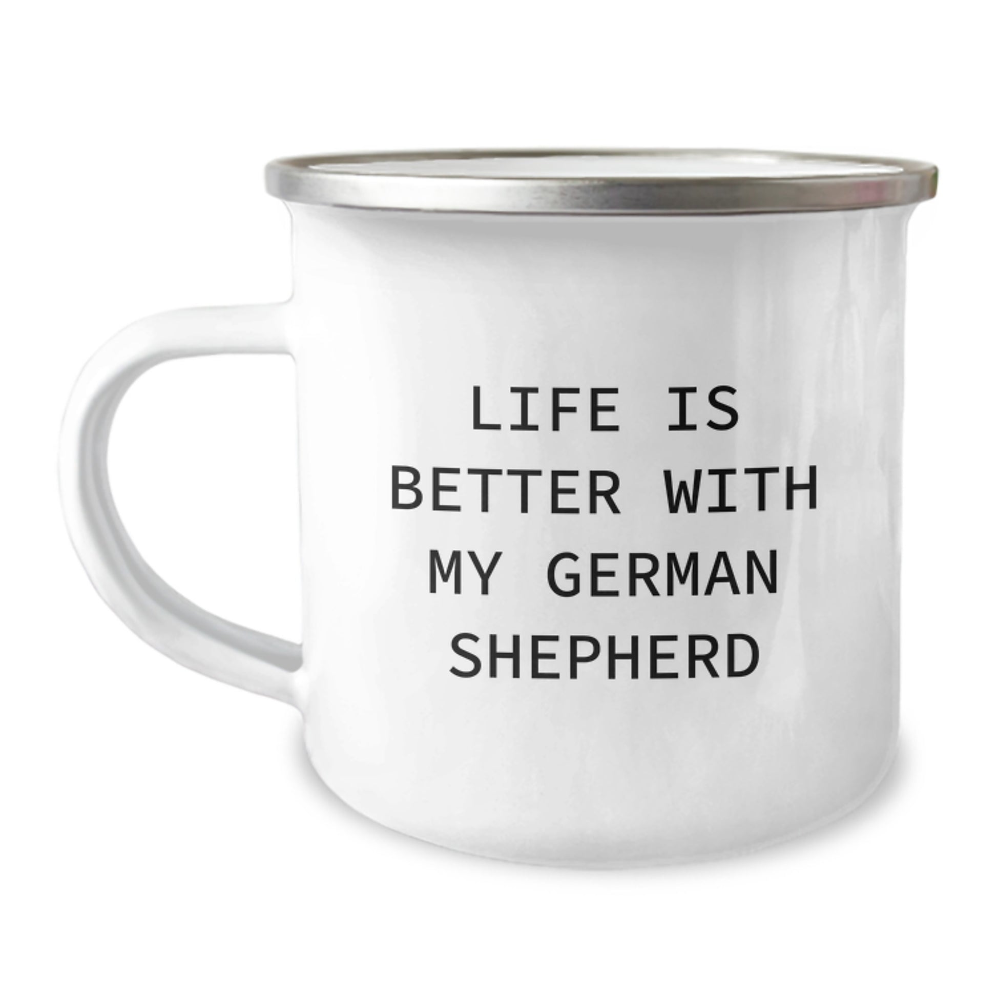 German Shepherd Dog Lover Gifts from Friends for Birthday, Life Is Better With My German Shepherd Camping Mug, Funny Quote - Image 1