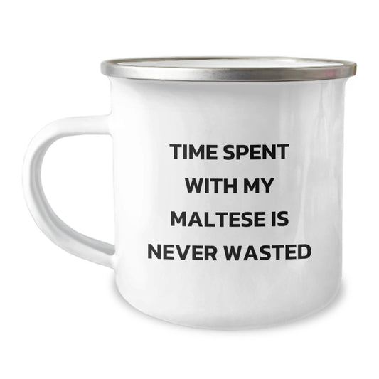 Maltese Dog Lover's Camping Mug, Funny Quote Gifts from Family, Unique Birthday Unique Gifts for Friends, Camping Mug for Maltese Dog Enthusiasts - Image 1