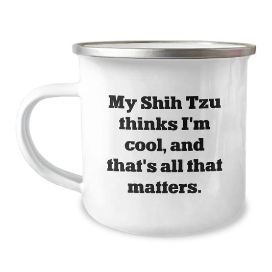 Shih Tzu Dog Lovers Funny Camping Mug Gifts from Friends for Birthday - Image 1