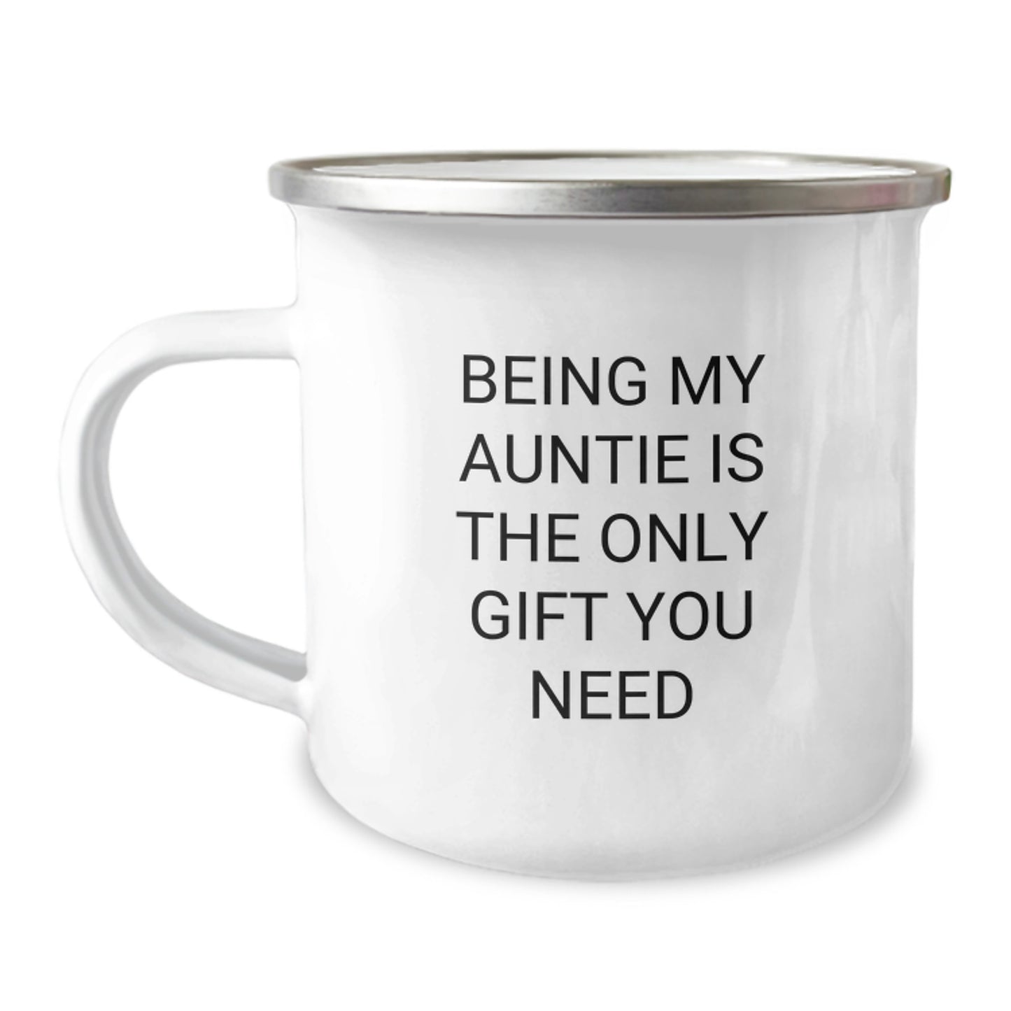 Funny Auntie Gifts from Family, Being My Auntie Christmas Unique Mugs, Stainless Steel Camping Mug - Image 1
