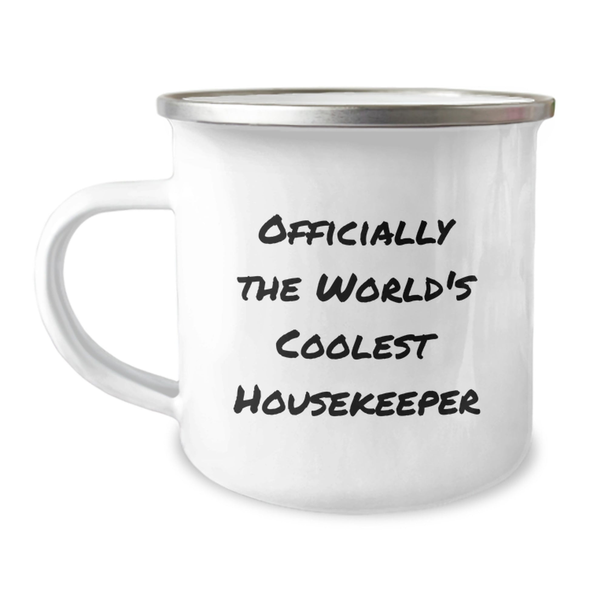 Funny Housekeeper Gifts from Friends for Housekeeper - 'Officially The World's Coolest Housekeeper' Camping Mug - Christmas Unique Gifts - Image 1