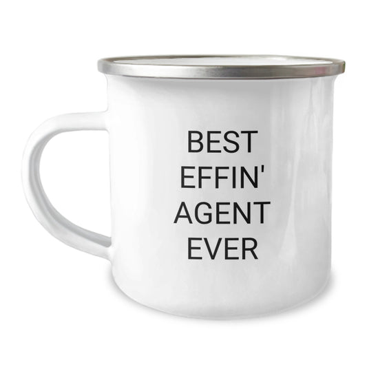 Funny Agent Gifts from Friends, Best Effin' Agent Ever Stainless Steel Camping Mug, Christmas Unique Mug for Agent Enthusiasts, Agent Lovers - Image 1