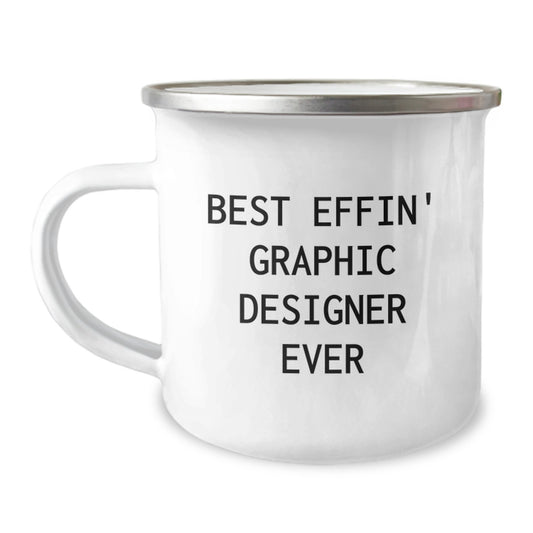 Funny Gifts for Graphic Designers, Best Effin Graphic Designer Ever Quote, Christmas Unique Camping Mugs for Men, Women, Friends, Coworkers, Family - Image 1