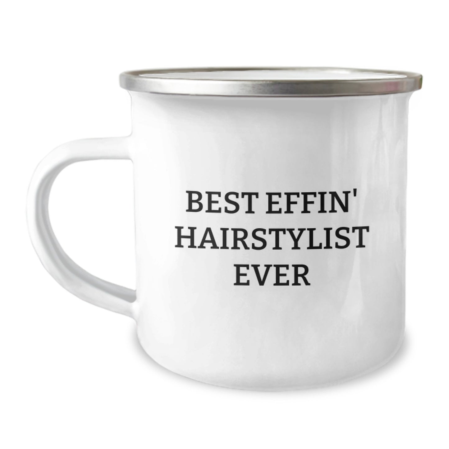 Funny Hairstylist Christmas Unique Gifts from Friends to Friends Funny Hairstylist Camping Mug Best Effin' Ever - Image 1