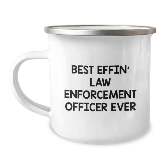 Funny Law Enforcement Officer Gifts for Him, Best Effin' Law Enforcement Officer Ever Mugs for Camping, Unique Christmas Unique Gifts from Men - Image 1