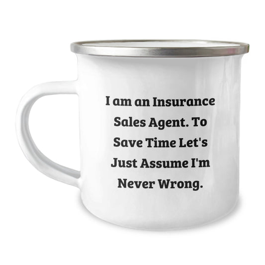 Funny Insurance Sales Agent Gifts from Friends - Insurance Sales Agent Camping Mug - Christmas Unique Presents for Men - Image 1